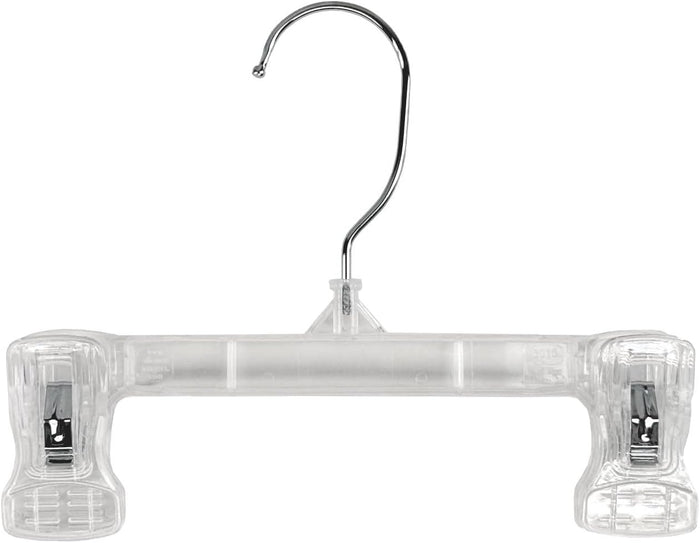 NAHANCO 8" Clear Plastic Bottom Hanger, Pinch Grips, Swivel Hook, 200 Pack