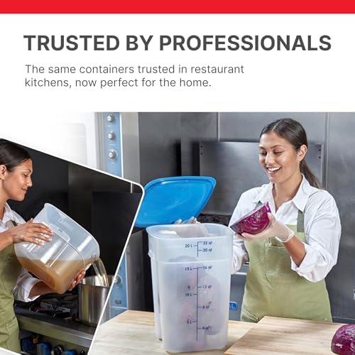 Cambro FreshPro 22 Quart (QT) Food Storage Container with Lid (Restaurant Gra...