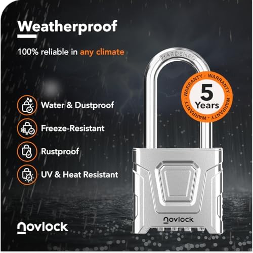Outdoor Combination Lock, 2.3” Long Shackle, Weatherproof Padlock