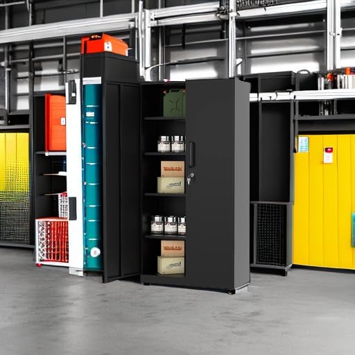 MIIIKO Metal Garage Storage Cabinet with 2 Doors and 5 Shelves,71" Metal...