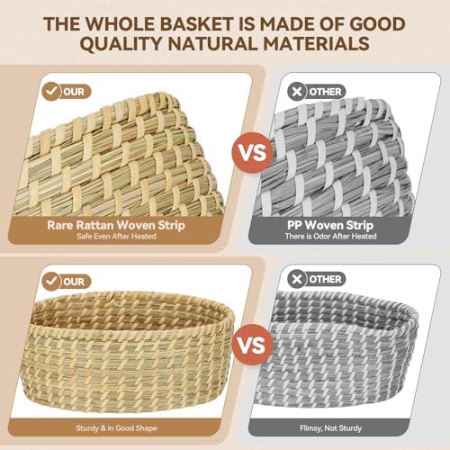 WILLOW WEAVE Natural Bread Warmer Basket with Terracotta Stone