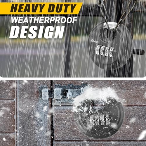 DAYGOS Combination Disc Padlocks for Outdoor - Heavy Duty 4 Digit Code Lock, ...