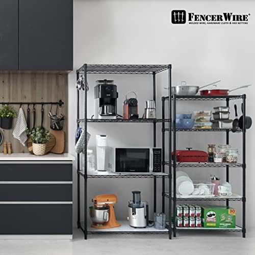 Fencer Wire NSF Commercial Heavy Duty Wire Shelving w/Wheels, Leveling Feet &...