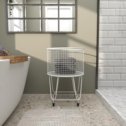 Deco 79 Metal Round Storage Cart with Wheels, 18" x 18" x 24",...