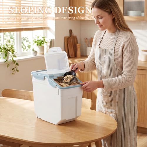 Airtight Dog Food Storage Container (2-Pack), 11.86 Gal Large Pet Food Storag...