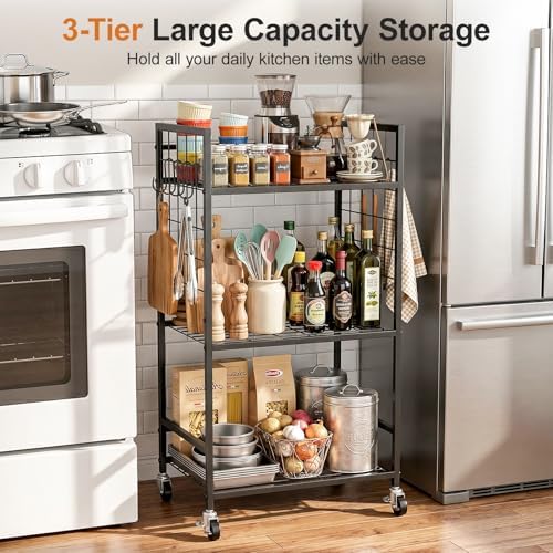 Housolution Laundry Room Shelves Cart Bathroom Storage Organizer Rack