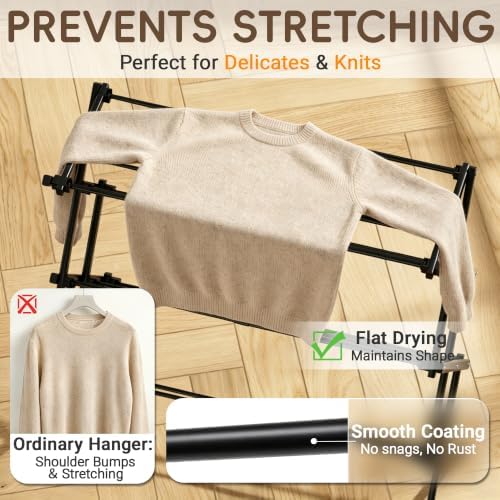 Foldable Clothes Drying Rack, Sleek Black for Modern Apartment