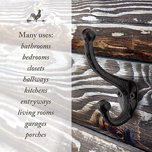 My Fancy Farmhouse Rustic Cast Iron Coat Hooks (10 Pack) Wall Mounted Farmhou...