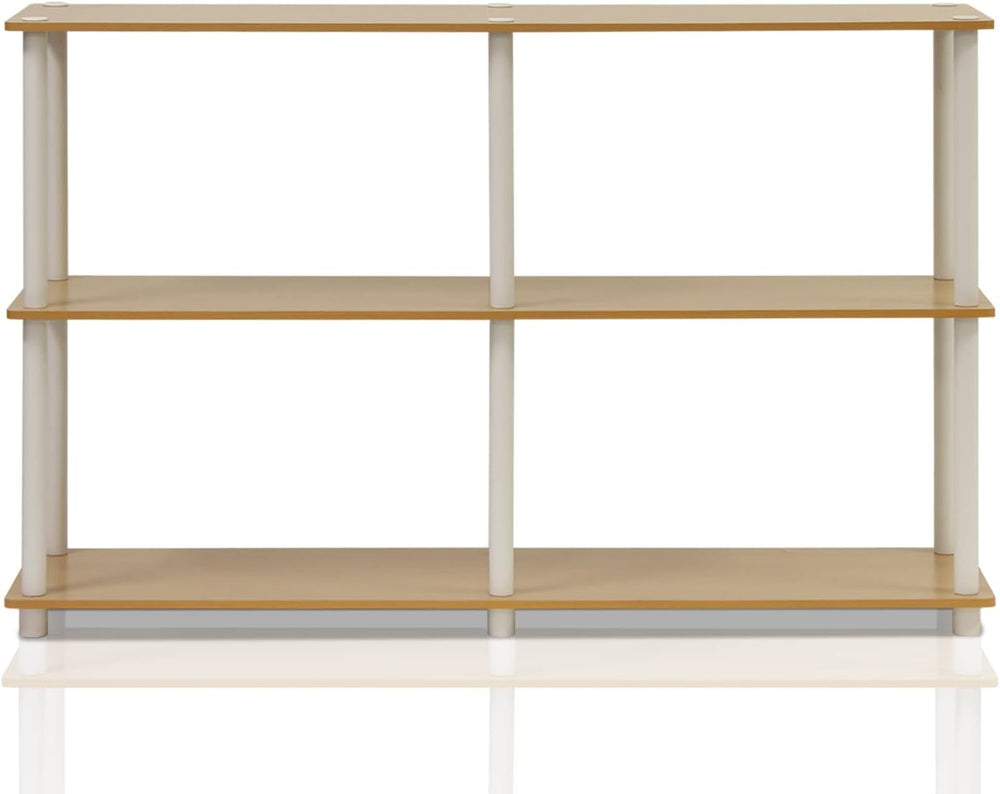 Furinno TURN-N-TUBE Storage Shelves, 3-Tier 47.4 Wide Book Shelf, Corner Shel...