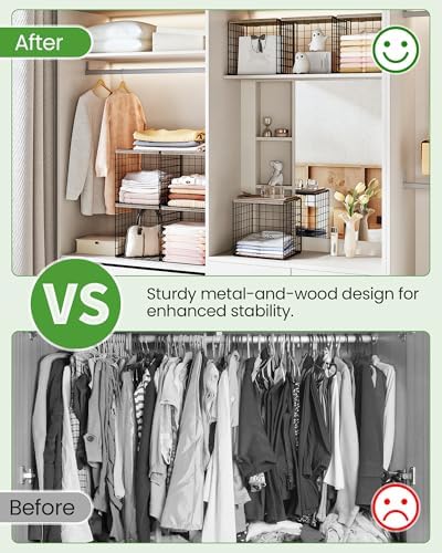 CHOEZON 4-Tier Closet Organizers and Storage, Stackable Storage Bin Baskets w...