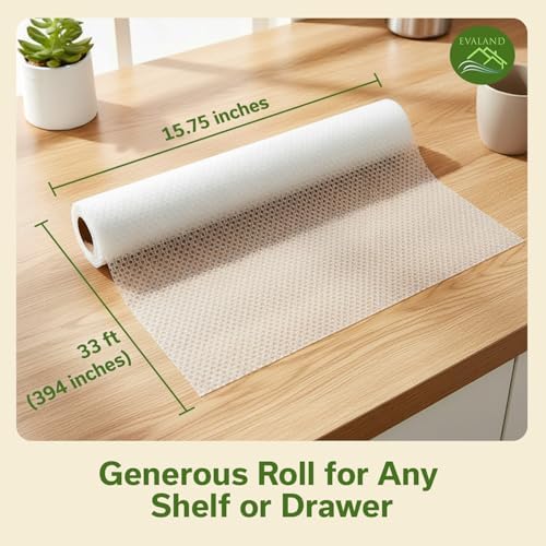 EVALAND Shelf Liner Cabinet Liner Non-Adhesive Drawer Liner 15.8 in x 33 FT