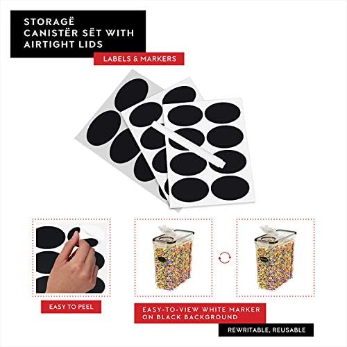 DWËLLZA KITCHEN Cereal Containers Storage 4L Set of 4 Airtight Food Storage C...