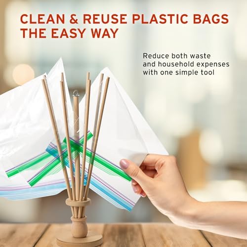 Plastic Bag and Bottle Dryer - Patented; Multi-Purpose Drying Rack Saves Mone...