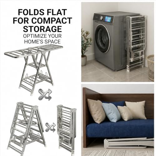 Stainless Steel Clothes Drying Rack, 71-Inch (180cm) Heavy Duty Rust-Resistan...