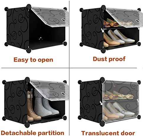 KOUSI Portable Shoe Rack Organizer 48 Pair Tower Shelf Storage Cabinet Stand ...