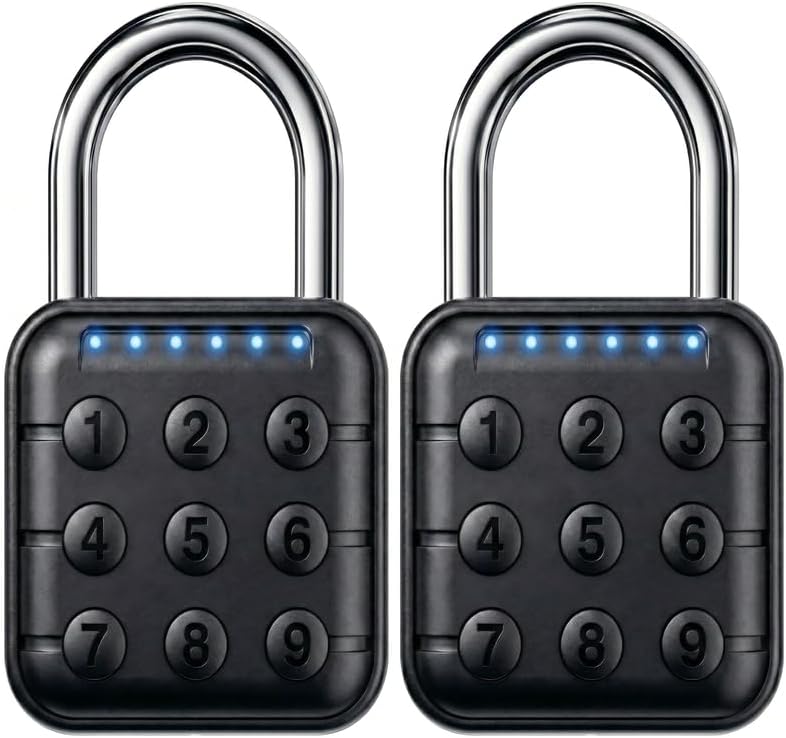 Combination Padlock, 2 Pack, Black