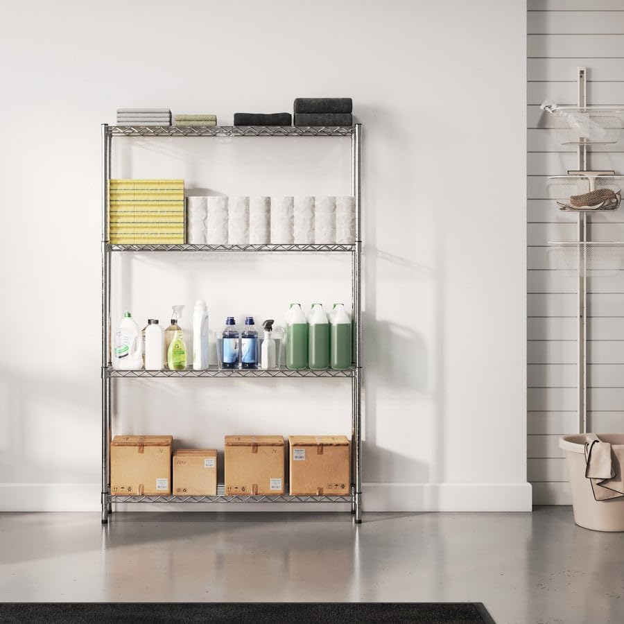 Shelving Inc. 8" d x 48" w x 84" h Chrome Wire Shelving with 4...