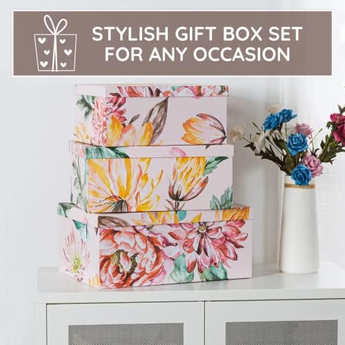 Soul & Lane - Beauty in Bloom Decorative Storage Boxes with Lids, Set of 3