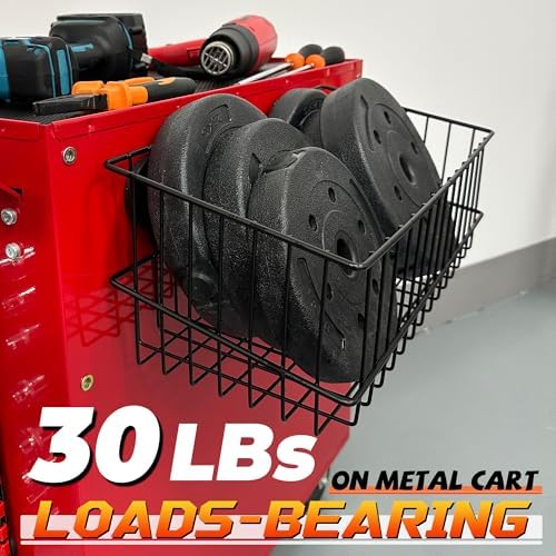 ULIBERMAGNET Magnetic Baskets, Large Capacity Metal Wire Mesh Basket Holder O...