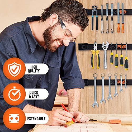 12" Magnetic Tool Holder Strip - A Tool Magnet Bar for Garage Organizati...