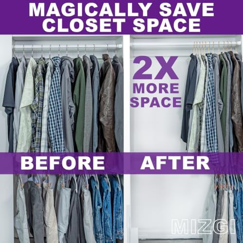 MIZGI Premium Velvet Hangers Pack 60 Pcs Heavyduty - Non Slip Slimline - Velv...