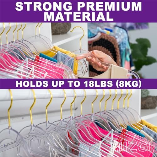 Premium Clear Invisible Acrylic Hangers,Crystal Plastic Hangers,Clear Hangers...