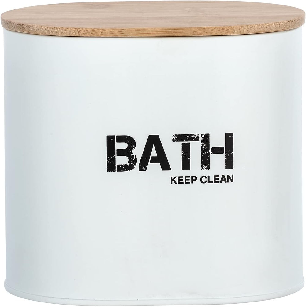Wenko 23699100 Bathroom Box, White/Brown, 14.5 x 13.5 x 10.5 cm