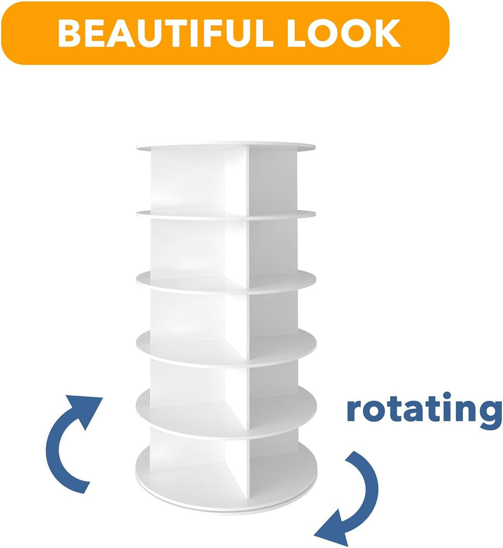 SpaceAid 5 Tier Rotating Shoe Rack Tower, Spinning Shoe Display Lazy Susan, R...