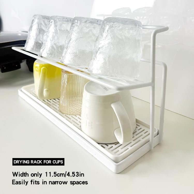 2-Tier Space-Saving Drain Rack with Removable Tray