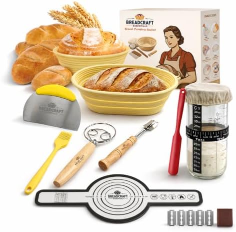 Banneton Bread Proofing Baskets Set Sourdough Starter Kit