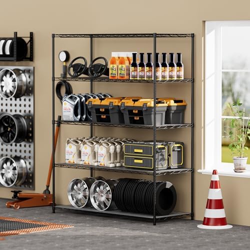 Metal Wire Shelving Unit Storage Shelves, Heavy Duty Metal Storage Shelf with...