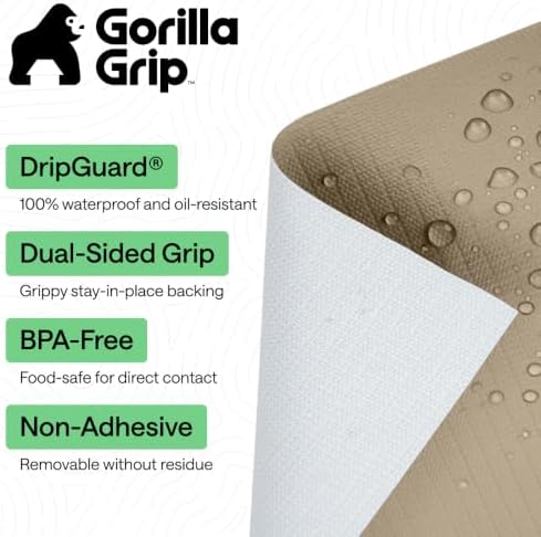 GORILLA GRIP Shelf Liner, Kitchen Drawer Protector, 24x240 Beige