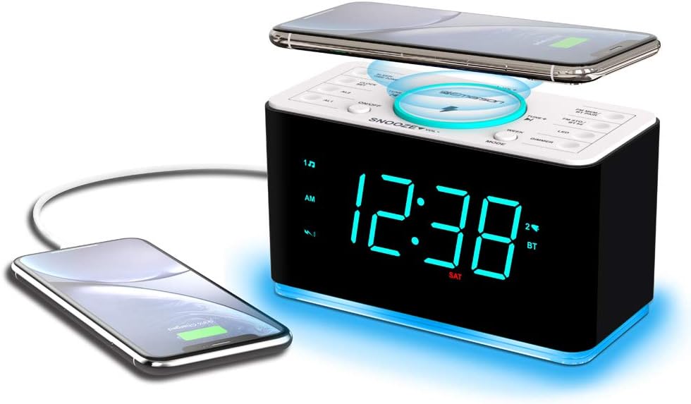 Emerson Smartset Wireless Charging Dual Alarm Clock Radio with PLL FM, 15 Wat...