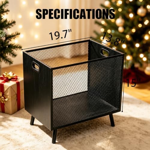 66L Blanket Basket, Large Basket Organizer With Modern Design, Blanket Storag...