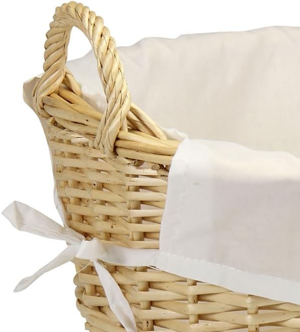 Household Essentials Wicker Laundry Basket with Handles, Handwoven Willow, an...