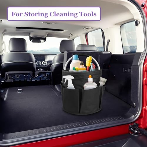 2Pcs Collapsible Cleaning Caddy with Handle, 17L Foldable Cleaning Supply Cad...