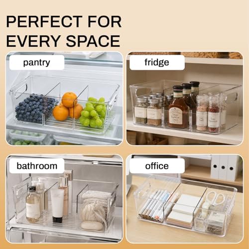 Mpotmiy 8-Pack Pantry Organizers and Storage, Clear Fridge Organizer Bins