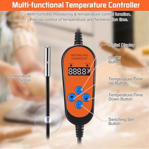 Bread Proofing Box with Heater, 41℉-122℉ Temperature and Timer Controller