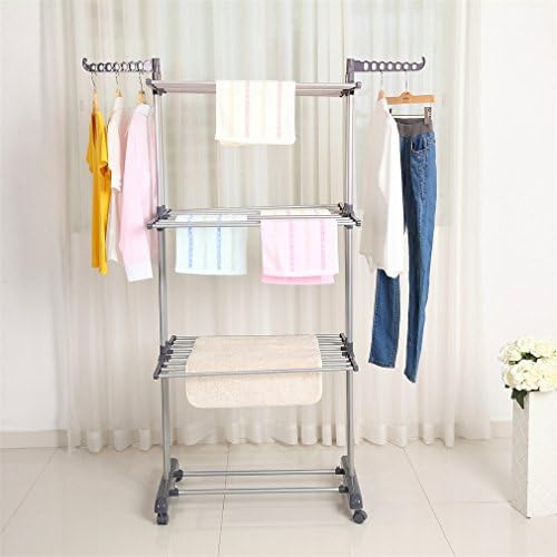 Foldable, Rolling, Stainless Steel Rods & Compact Storage Laundry Clothes...
