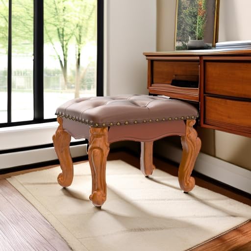 Foot Stool Ottoman Foot Rest Microfiber Leather Upholstered Foot Stool for Li...