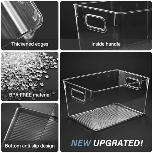 Heyuzb Clear Storage Bins Plastic