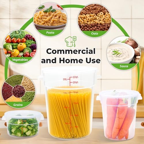 BIEAMA 4 Pack 2 Qt Round Food Storage Containers with Lids, Translucent PP