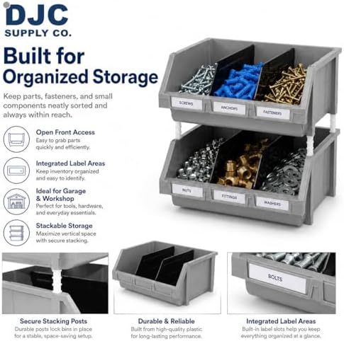 Extra Large Stackable Storage Bins 2 Pack – 16.5" x 14.5" x 6.9&quo...