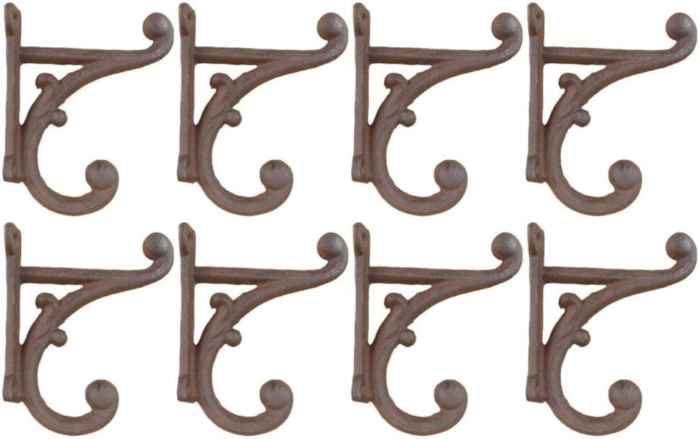 Midwest Craft House 8 Rustic Entryway Hooks Coat Hooks Wall Mounted Double Vi...