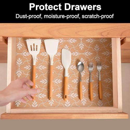 Cooyes Shelf Liners for Kitchen Cabinets Waterproof Kitchen Cupboard Mats