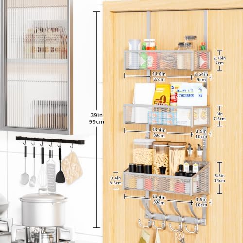 Kaiferty Over The Door Hooks Organizer, Coat Rack Over The Door Storage Hange...