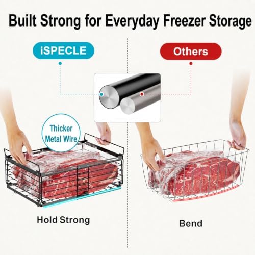 iSPECLE Freezer Organizer Bins - Adjustable Fits Chest Freezers 10-20 Cu Ft