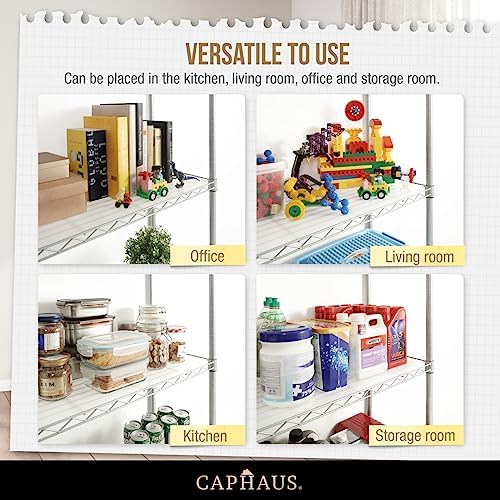 CAPHAUS NSF Adjustable Shelves Metal Wire Shelving Unit w/Liners, Kitchen Sto...