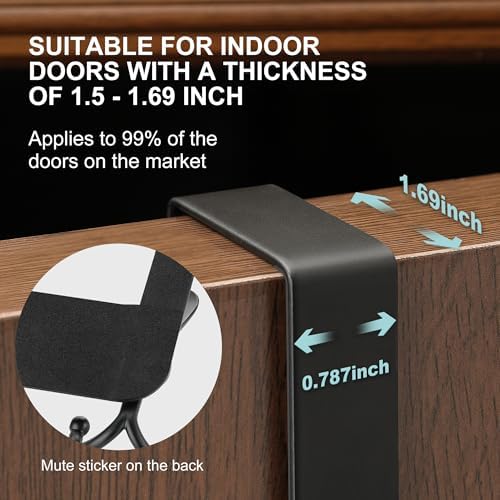 No Drill, No Installation Over The Door Coat Rack with 15 Hooks - Door Hanger...
