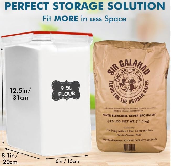 Shazo 2 PC (9.5L | 321 Oz) Extra Large Bulk Food Storage Containers with Airt...
